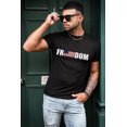 thumbnail image 2 of ABPHQTO Camiseta para hombre con gráfico de la bandera estadounidense Black Freedom para hombre, 2 of 5