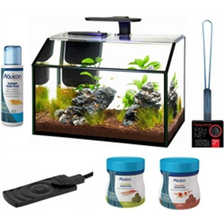 Aqueon 8.75 Gallon LED Shrimp Aquarium Kit w/ Heater, Food, Water Conditioner, Trace Elements & 3