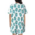 thumbnail image 4 of Womens Pajama Sets With Pocket, Green Conch Lounge Sets Short Sleeve Sleepwear PJ Sets for Women, 4 of 6