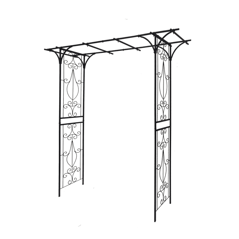 Heavy Duty Garden Arch for Climbing Plants, Metal Rose Arbor Archway, Strong Tubular Arbor, for Outdoor Lawn Backyard Decor (Kleur : Zwart, Maat : W200XH230CM