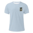 thumbnail image 4 of BUWTTER Tshirts Shirts for Men Casual Graphic Print Short Sleeve Crew Neck Tee Comfortable Summer Beach Men's Shirts Light Blue L, 4 of 4