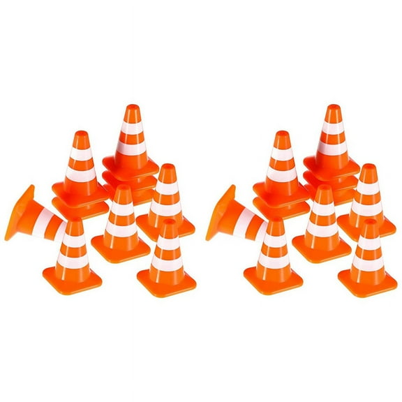 Mini Traffic Cones 20Pcs Miniature Road Cones Construction Cones Kids Traffic Cones Traffic Signs Toys