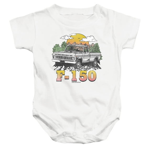 Ford Trucks F150 Mountain Ride Unisex Infant Snap Suit for Baby (6 Months) White