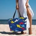thumbnail image 6 of Gaeub Cartoon Shark Beach Travel Bag, Multi-Pocket Beach Bag, Summer Vacation Bag, Beach Essentials Tote, 6 of 7
