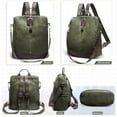 thumbnail image 4 of Backpack for Womens, Waterproof PU Leather Backpacks, Anti-theft design, Convertible Shoulder Bags, Green, 4 of 9