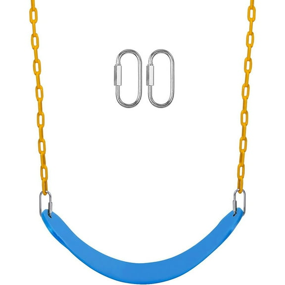 REZNOR EVA Flexible Swing Set 60 inch Chain Set Outdoor For Kids, Swing Set Accessories Replacement For Playground, Trees, Backyard, Blue and Yellow