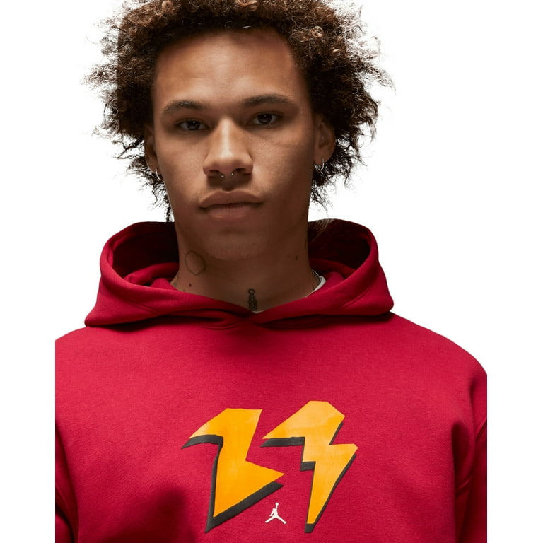 Men s Jordan Flight MVP Cardinal Red Fleece Pullover Hoodie L