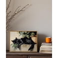 thumbnail image 4 of HFDF Vtage Canvas Wall Art, Sleepg Black Cat Wall Art for Livg Room Bedroom Office, Vtage Rustic Animal Art Prts for Bathroom Decor 16x12inch Framed, 4 of 6