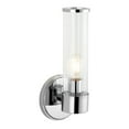 thumbnail image 3 of JONATHAN Y Cecil 6" 1-Light Tall Cylinder Iron/Striped Glass Modern Mid-Century LED Vanity, Chrome, 3 of 9