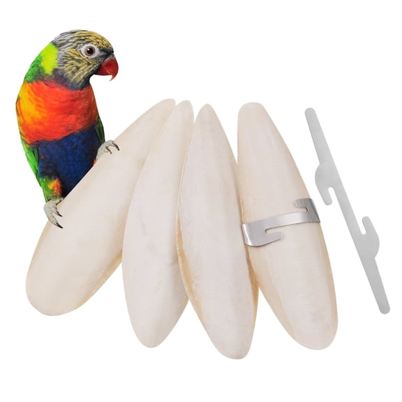 4 Pcs Cuttle Bone for Birds,4.7-5.5 inch Cuddle Bone with 2 Metal Holder, Chewing Cuttlefish Bone for Sharp Beaks Natural Cuttlefish Bone for Tortoises Snails