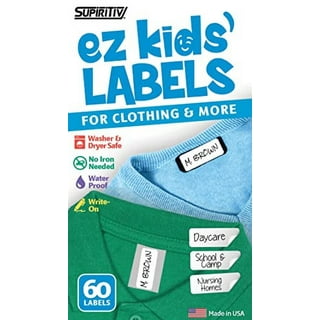 No-Iron Clothing Labels for Kids - Waterproof & Self-Stick Name Labels for  Clothes to Write on - All Purpose Labels for Camp, Daycare, Nursing Home