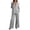 Gray, variant on Women's Contrast Trim Blazer 2 Piece Suit Set,Notched Lapel Long Sleeve Jacket with Wide Leg Pants Business Outfit,Sky Blue Women's S-XXXL