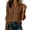 Brown, variant on Dpjklzsn Women's Long-Sleeve Collared Ruffle-Trim Button-Front Blouse, Cotton