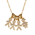 thumbnail image 1 of Collar para Mujer de Niños Personalizado LuckyLy, Baño de Oro 14k y Zirconia Cúbica, Cadena y Charms, Modelo Darcy Niño y Niña dorado 3 Niños 1 Niña, 1 of 6