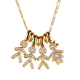 thumbnail image 1 of Collar para Mujer de Niños Personalizado LuckyLy, Baño de Oro 14k y Zirconia Cúbica, Cadena y Charms, Modelo Darcy Niño y Niña dorado 3 Niños 1 Niña, 1 of 6