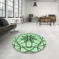 thumbnail image 4 of Ahgly Company Machine Washable Indoor Round Transitional Mint Green Area Rugs, 3' Round, 4 of 7