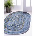 thumbnail image 7 of Unique Loom Braided Chindi Rug, Blue/Multi (5' 0 x 8' 0), 7 of 7