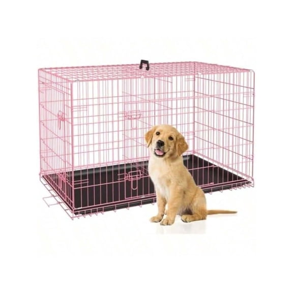 XXL Folding Dog Crate with Double Door，Metal Wire Kennel for Large Dog Training Indoor - Perfect Gift For2026