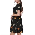thumbnail image 2 of Lsque Funny Chicken Print Women's Casual Dress T-Shirt Summer Short Sleeve Scoop Neck Swing Dresses, 2 of 6