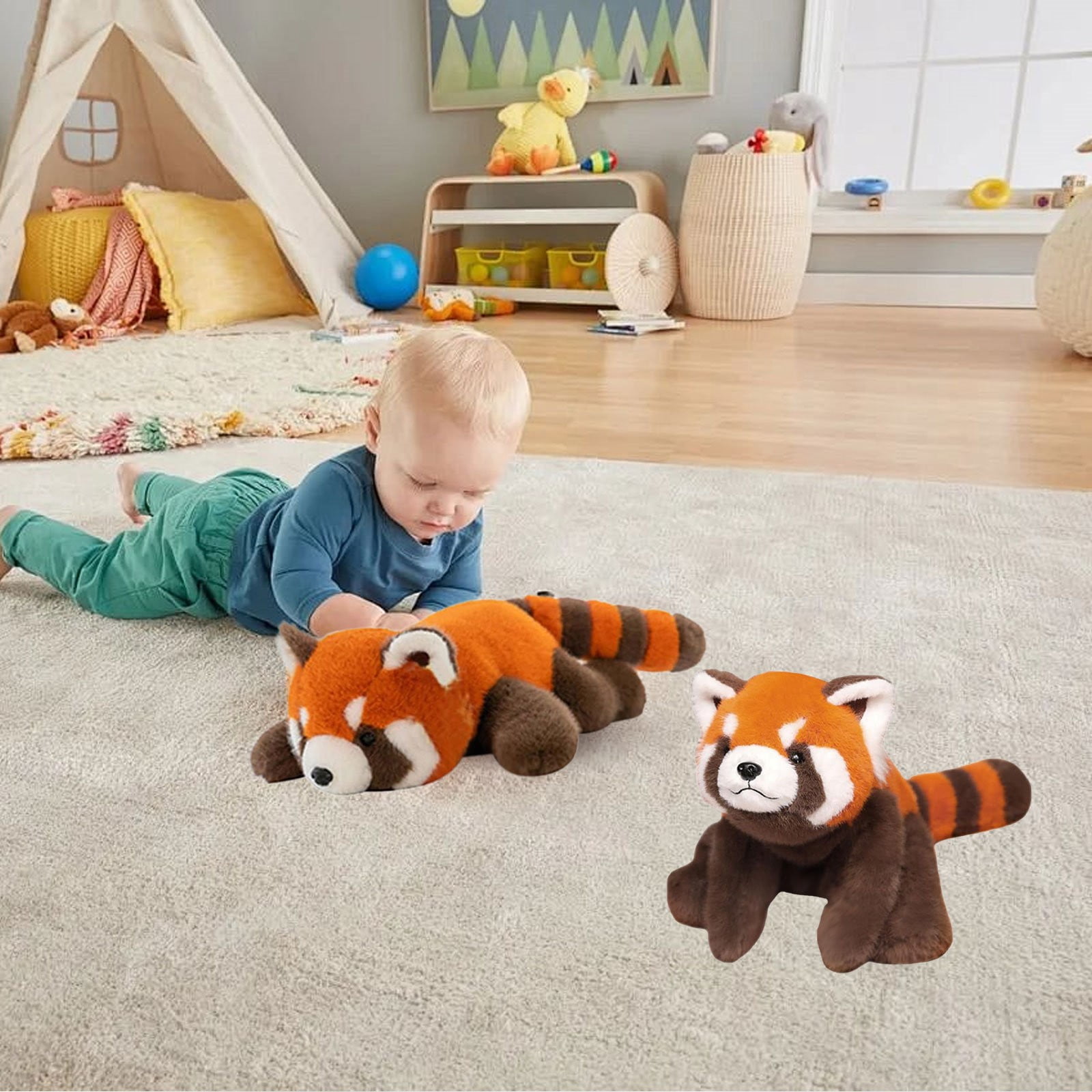 Red Panda Plush Toy Doll, Red Panda Weighted Stuffed Animals, Plush Pillow Cute Weighted Red Panda Plushies Toys for Kids Boys Girls Birthday Gift