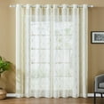 thumbnail image 3 of Topfinel White Sheer Curtains 96 inch Long Geometric Cream Embroidered Diamond Grommet Window Curtains for Living Room Bedroom,Tulle Window Drapes, Light Weight Soft Boho Curtains,54x96 inch,2 Panels, 3 of 7