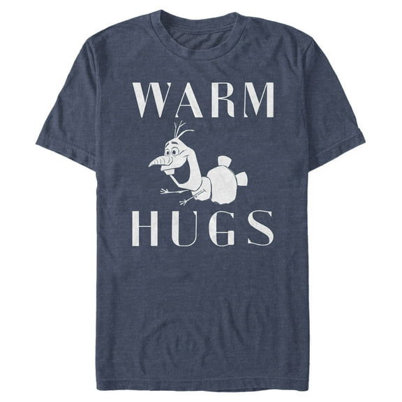 Men's Frozen 2 Olaf Warm Hugs  Graphic Tee Navy Blue Heather Large