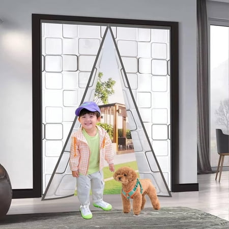 Insulated Door Curtain, Magnetic Thermal Door Cover Screen Door Self-Closing Privacy Magnetic Screen Door Hands Free for Patio, Kitchen, Bedroom, Air Conditioner Room, Fits Doors up to 60" x 80",Grey