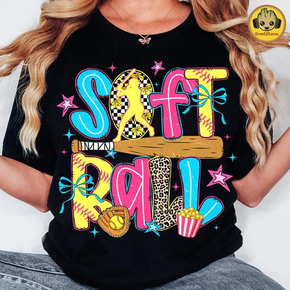 Softball Mom Game Day Bow Shirt BLACK Unisex S-5XL Hot Trending Shirt