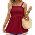 thumbnail image 2 of EHQJNJ Female Easter Corset Tops for Women Bodysuit Plus Size Women Casual Fashion Solid Multicolor Pleated Wrapped Chest Sleeveless Tank Top Black Corset Tops for Women White Camisole Tops Women, 2 of 4