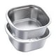 thumbnail image 3 of Juego de colador y bol de acero inoxidable, bol para mezclar, escurridor, lavabo cuadrado para lavar arroz 4600 ml, 3 of 9