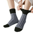 thumbnail image 2 of CFMIURAN Dark Gray Winter Solid Thick Warm Socks, Ladies' Soft and Warm Coral Fleece Socks with Extra Thickened for Autumn and Winter Suitable for Home Wear Socks, 2 of 4