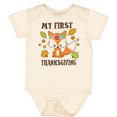thumbnail image 3 of Inktastic My First Thanksgiving with Fall Fox and Leaves Boys or Girls Baby Bodysuit, 3 of 5
