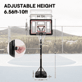 thumbnail image 3 of Naipo 44In Basketball Hoop Adjustable Height 6.56ft-10ft Goal Durable Outdoor Portable Basketball System for All Age Ranges, 3 of 7