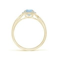 thumbnail image 2 of ANGARA Natural Round Aquamarine Halo Ring with Criss Cross Shank in 14K Yellow Gold for Women (Size-6mm) | March Birthstone, Birthday, Anniversary, Jewelry Gift for Women | Natural Aquamarine Ring, 2 of 10