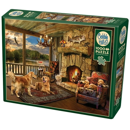 Cobble Hill 1,000 piece puzzle - Lakeside Cabin - reference poster included