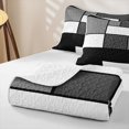 thumbnail image 4 of Erosebridal Gray Abstract Block Twin Quilt Set for Women Men, Rectangular Buffalo Print Twin Coverlet Set, 2-Piece, 4 of 7