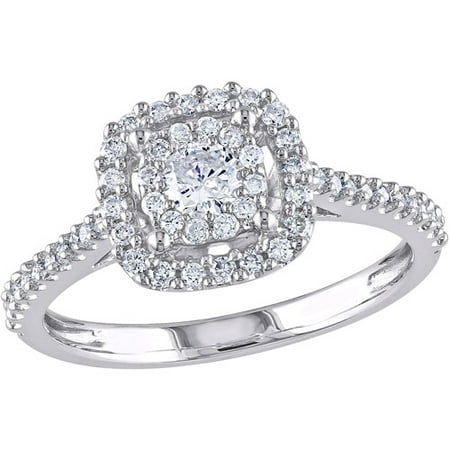 miabella 12 carat tw certified diamond 10kt white gold double halo engagement ring walmartcom - Walmart Jewelry Wedding Rings miabella 12 carat tw certified diamond 10kt white gold double halo engagement ring walmartcom - Walmart Jewelry Wedding Rings