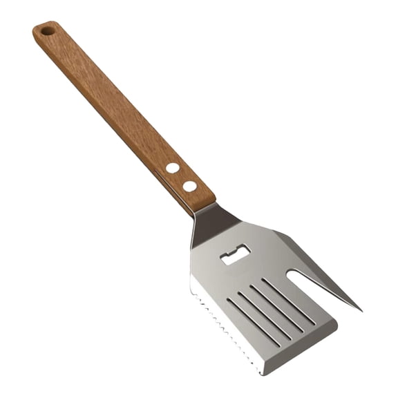 5-in-1 Grill Spatula, with Fork/Bottle Opener/Turner, 16 Inch Stainless Steel BBQ Tool, for Outdoor Grills