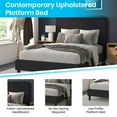 thumbnail image 4 of BizChair Charcoal Full Fabric Upholstered Platform Bed - Headboard with Rounded Edges - No Box Spring or Foundation Needed, 4 of 11