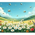 thumbnail image 4 of LUUFILx Puppy Flower Field Sunset Backdrop for Photo Shoots Garden Party Decoration Pet Photography Banner Event Display Background Daisy Meadow Scene, 4 of 8