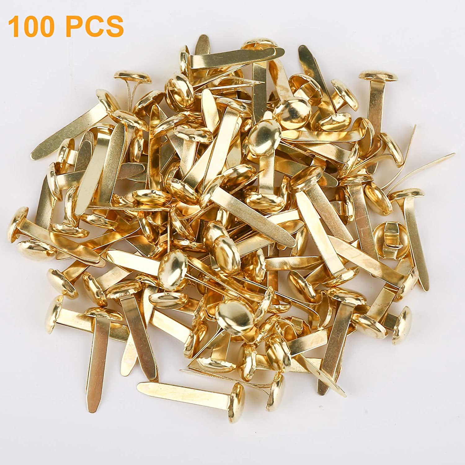 Brass Paper Fasteners, 8x17mm Plated Mini Brads For Scrapbooking Crafts Diy  Projects (multicolor)100 Pcs