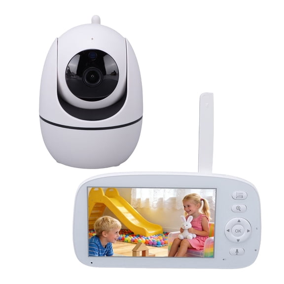 Baby Monitor No WiFi Upgrade with Camera and Audio 5 Inch LCD Screen 720P with 360° Pan Tilt 2X Zoom Night Vision 35hrs Standby Time for Multi Room Monitoring