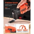thumbnail image 3 of 20V Cordless Reciprocating Tool Set 6 Speed 8500 17000 RPM 32 Degree Angle 20Ah Battery Charger 12 Saw Attachments LED Light, 3 of 6