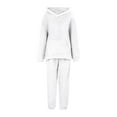 thumbnail image 5 of Feancey Oversized Sweatsuits Women 2 Piece Outfit Plus Size Jogger Sets Comfy Fuzzy Fleece Warm Hoodies and Sweatpants Track Suit White S, 5 of 6