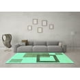 thumbnail image 3 of Ahgly Company Indoor Round Solid Turquoise Blue Modern Area Rugs, 8' Round, 3 of 4