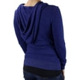 thumbnail image 3 of Ms Lovely Women's Ultra Soft Zip-Up Hooded Sweatshirt Cute Comfy Fitted Lounge Hoodie - Dark Blue Small, 3 of 4