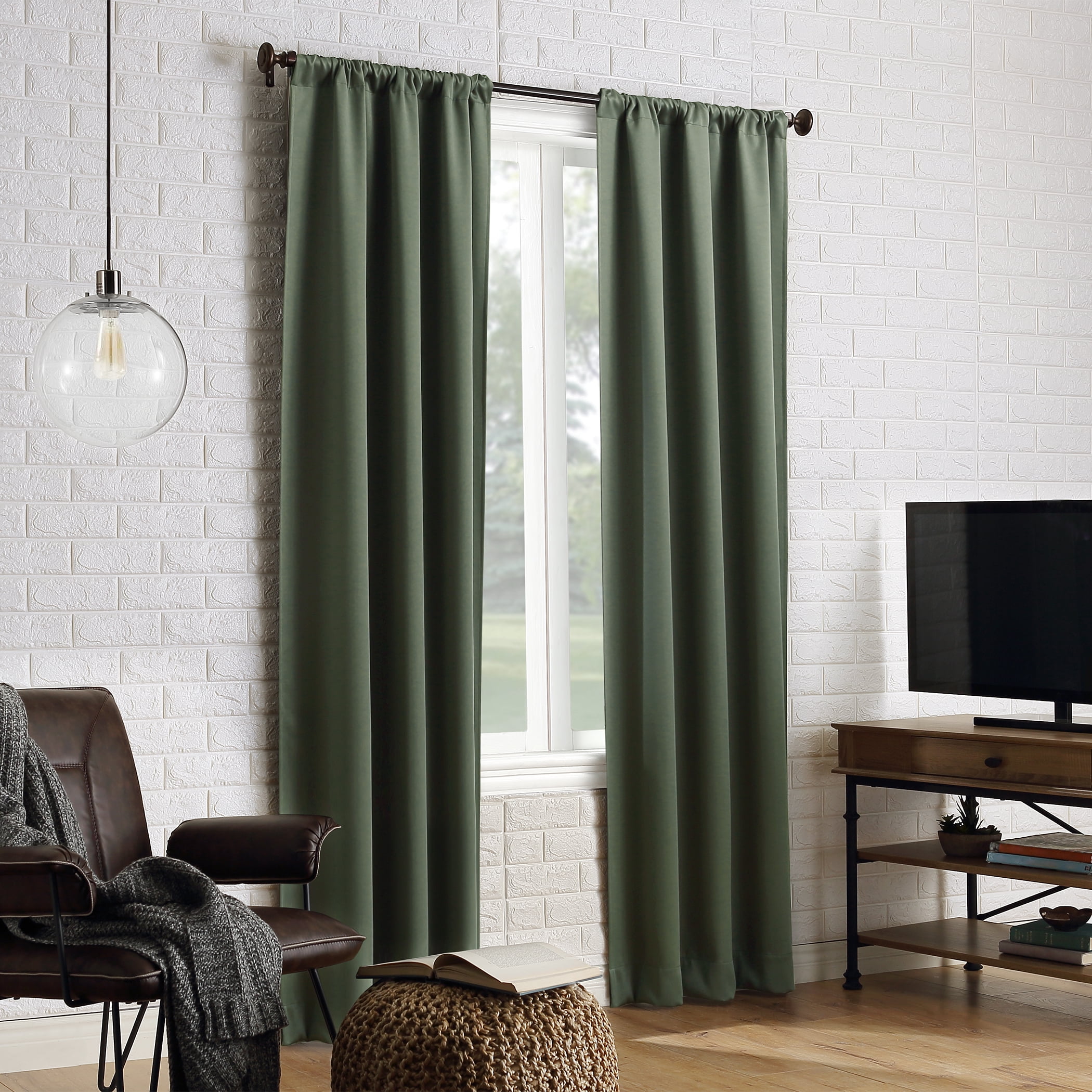 Sun Zero Avery 100% Blackout Rod Pocket Curtain Panel - Walmart.com