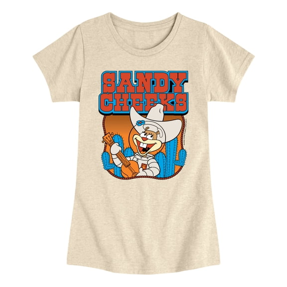 SpongeBob SquarePants - Sandy Cheeks Western - Youth Girls Fitted Short Sleeve T-Shirt