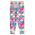 thumbnail image 4 of XIAONU WoMen's Scale Print Pajama Pants Elastic Waist Lounge Trousers Colorful Watercolor Sleep Pant, 4 of 4