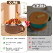 Ramen Bowl Set with Fork,Cute bear Instant Ramen Noodle Bowls with Lid,Extra Large Ceramic Soup Bowls with Handle,Japanese Ramen Cooker